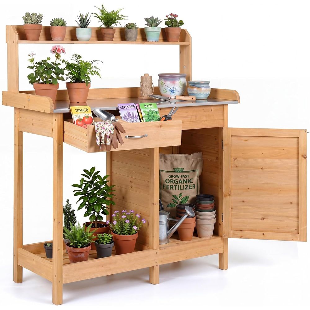 Woodworking Bench - Садовый деревянный стол-верстак для работы на
