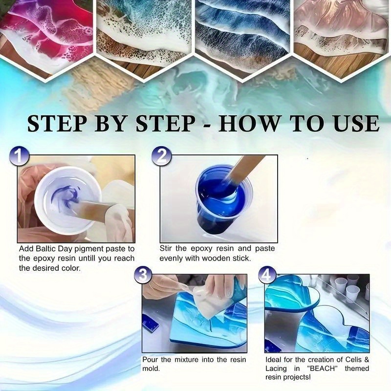 24 цвета/8 цветов, 5 граммов,  – обзор и цена Woodworking Resin